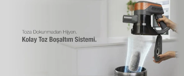 Fantom P6000 Pluto Cyclone Dikey Elektrikli Süpürge Siyah - Resim 10