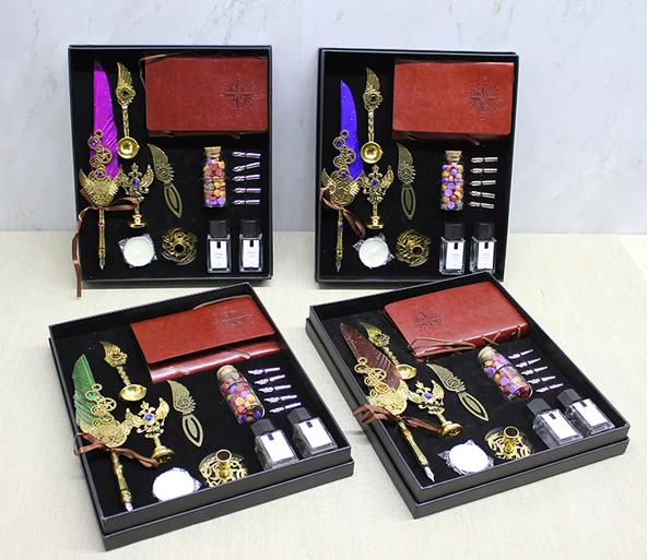 Deri Defterli Divit Hokka Ve Mühür Seti Model 2 ürün görseli 1