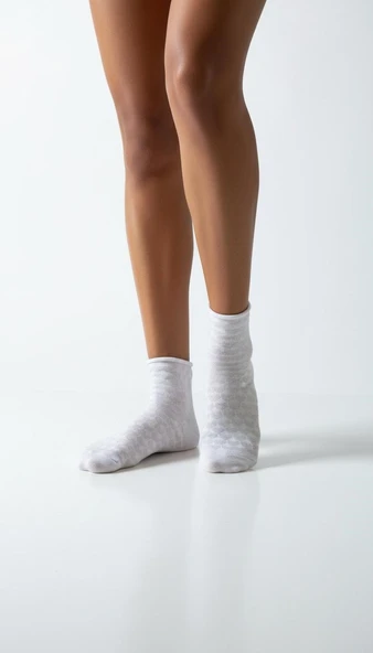 Kadın Desenli Kısa Konç Çorap 3’lü Set – Pamuklu, Nefes Alan, Renkli & Çoklu Varyant - Resim 9