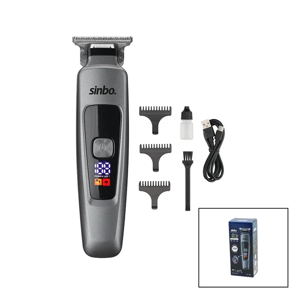 USB ŞARJLI - LCD GÖSTERGELİ SAÇ - SAKAL KESME TRAŞ MAKİNESİ İKİ FARKLI HIZ - 150 DK. ÇALIŞMA SÜRE  SHC-1910 (2818) ürün görseli 1