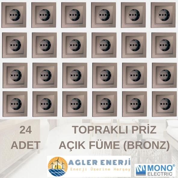 TOPRAKLI PRİZ -AÇIK FÜME (BRONZ) -MONO DESPİNA - Resim 2
