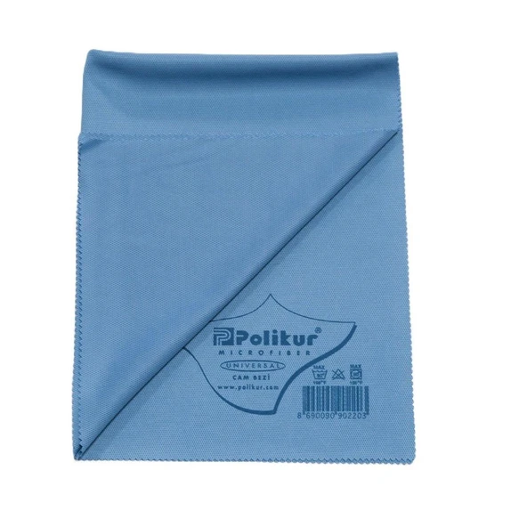 Polikur Mikrofiber Sık Dokulu Cam Temizlik Bezi - Mavi - 40x50 Cm. - 3 Adet - Resim 2