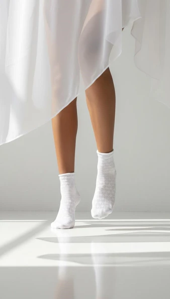 Kadın Desenli Kısa Konç Çorap 3’lü Set – Pamuklu, Nefes Alan, Renkli & Çoklu Varyant - Resim 5