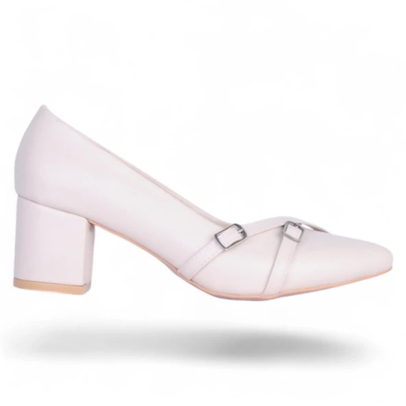 Ayakcenter Pıno5 Krem Kadın 7Cm Topuklu Ayakkabı - Resim 2