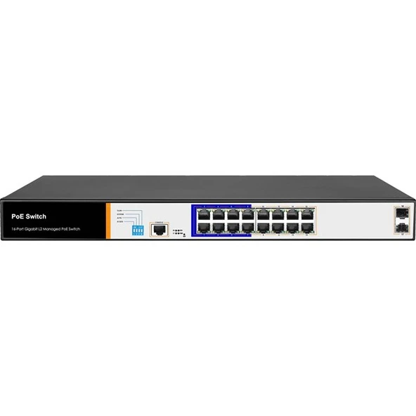 FOREDGE 16port POE PS3016GS GIGABIT 2-SFP 150W YÖNETİLEBİLİR SWITCH ürün görseli