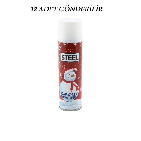 12 ADET STEEL MAX KAR SPREYİ 200ML (2818) - Resim 2
