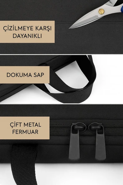 Laptop Çantası 15.6'' Evrak Çanta Tüm Markalarla Uyumlu - Resim 7