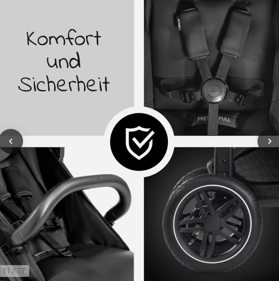 Hauck Rapid 4D Air Bebek Arabası Siyah - Resim 3