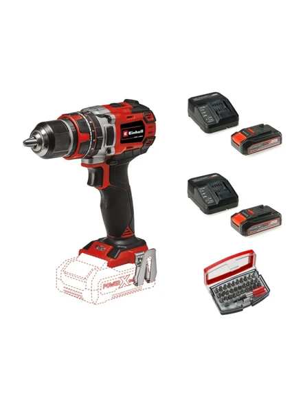 Einhell TP-CD 18/50 Li-i BL Solo Akülü Darbeli Matkap Seti + 2 x 2.5 Ah Starter Kit + Kwb 32 Parça Bits Uç ürün görseli 1