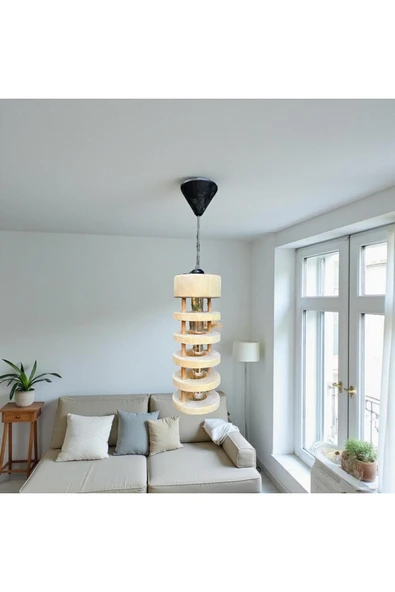 Dekoratif Silindir Ahşap Avize ürün görseli