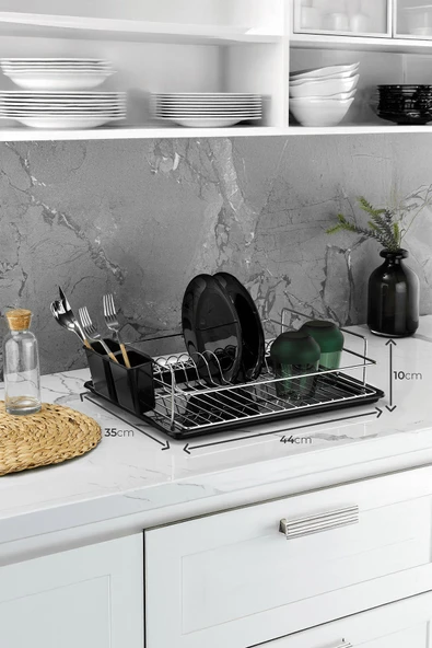 Tek Katlı Krom Bulaşıklık – Dayanıklı Paslanmaz Bulaşık Sepeti, Tepsili, Tabak ve Kaşık Kurutmalık -  (TB-01 E) - Resim 3