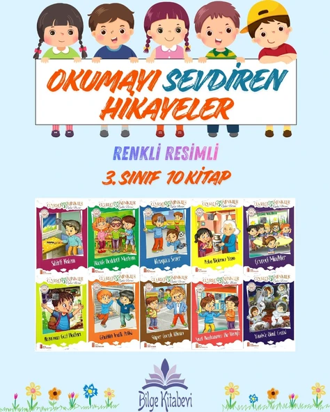 3.Sınıf Okumayı Sevdiren Renkli Resimli Hikayeler 8 - 10 Kitap ürün görseli 1