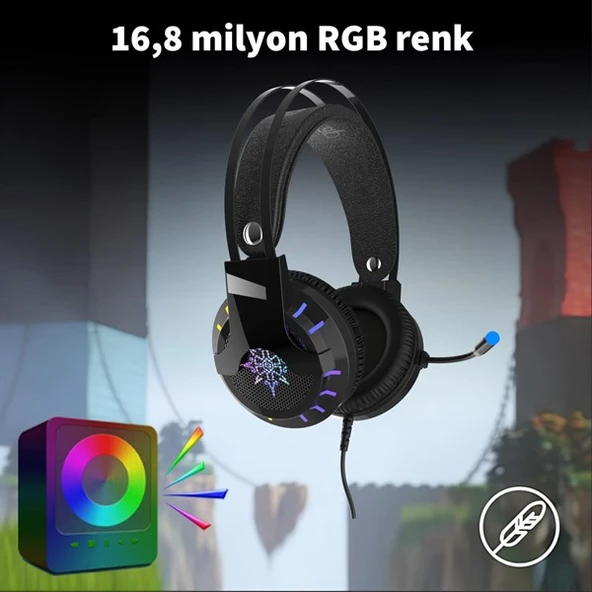INCA 7.1 USB RGB Siyah Gaming Kulaklık IGK-X10 - Resim 3