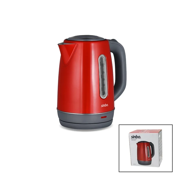 KIRMIZI ÇELİK KETTLE SU ISITICISI KABLOSUZ KULLANIM 1.8LT 360 DERECE DÖNEBİLME OTOMATİK KAPANMA SK-8031 (2818) ürün görseli 1