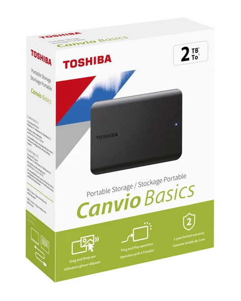 2TB CANVIO BASICS 2.5'' USB3.2 G1 TOSHIBA HDTB520EK3AA ürün görseli 1