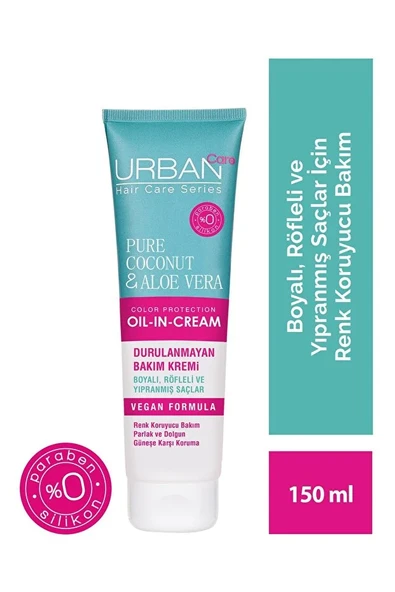 Urban Care Pure Coconut&aloe Vera Boyalı Saçlar Renk Koruyucu Durulanmayan Saç Kremi-150ml-vegan - Resim 2