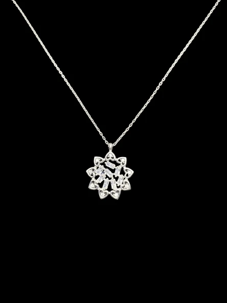 ❄️✨ 925 İthal Gümüş Kar Tanesi Kolye | Pave Zirkon Taşlı Kış Şıklığı | Özel Tasarım Aksesuar ürün görseli 1