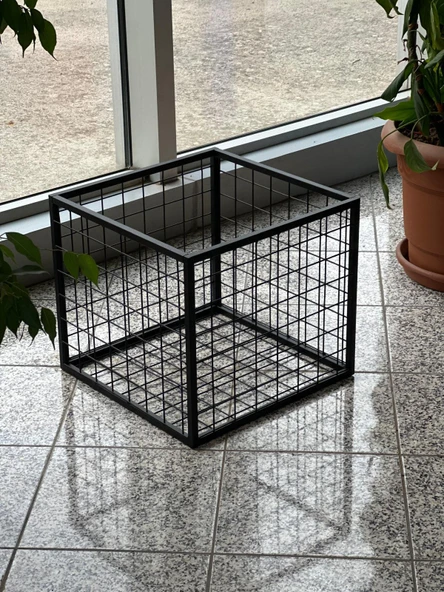 Metal Tel Kasa Sepet  - Depolama Kasası,  Sele Sepet  Siyah 40x40 cm H:20 cm - Resim 6