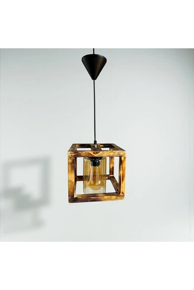 Ahşap Tasarım Rustik Avize (Halatsız) ürün görseli