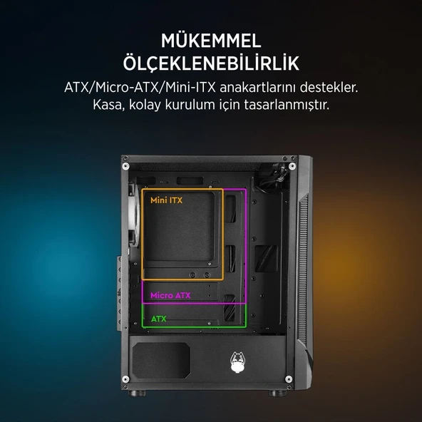 JAMES DONKEY HELIX H800 4XRBW ATX 550W GAMING KASA - Resim 3
