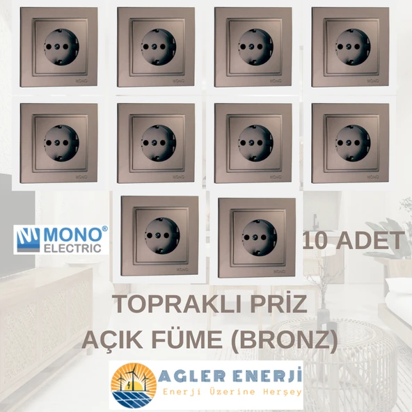 TOPRAKLI PRİZ -AÇIK FÜME (BRONZ) -MONO DESPİNA - Resim 4