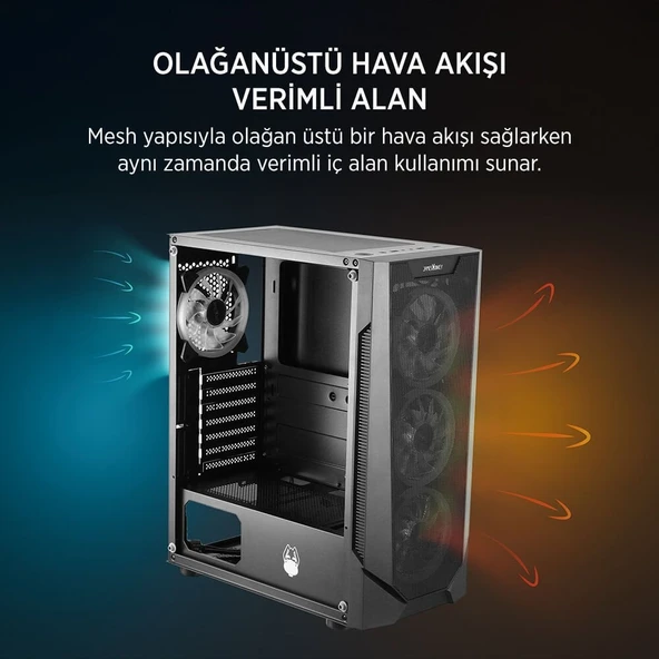 JAMES DONKEY HELIX H800 4XRBW ATX 550W GAMING KASA - Resim 2