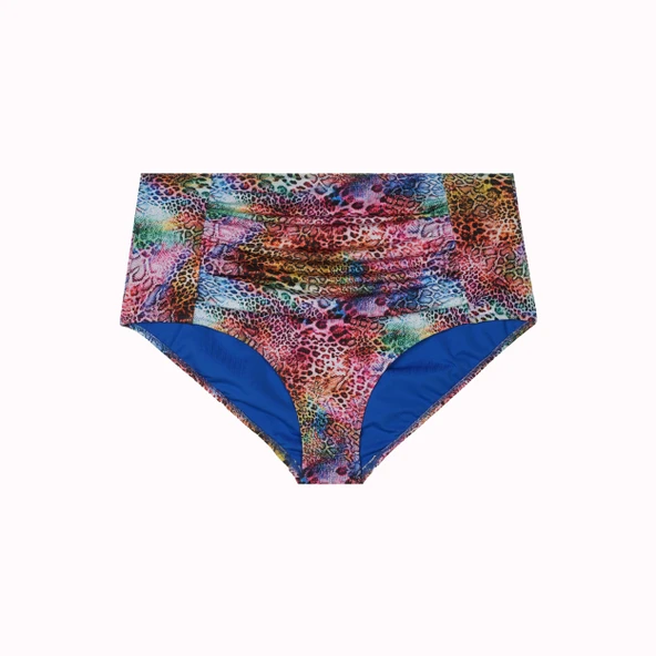 Büyük Beden Yüksek Bel Karın Toparlayıcı Tek Bikini Alt - Resim 6