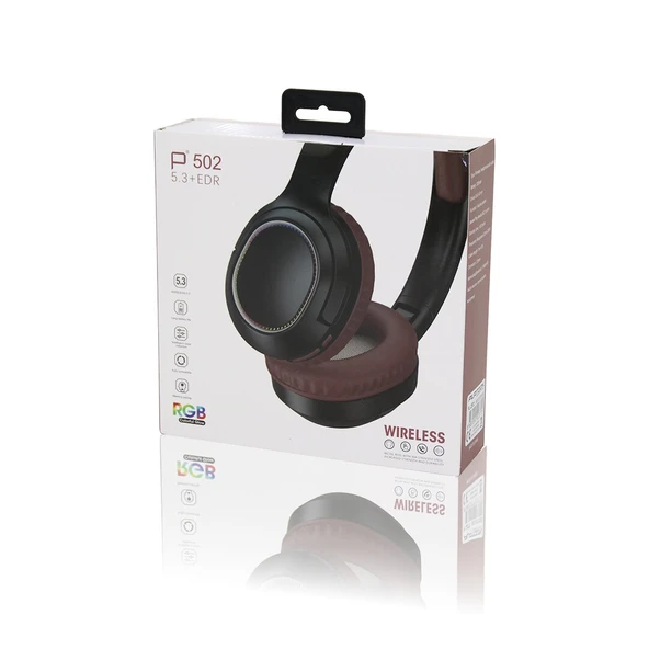 RGB RENKLİ IŞIKLI ŞARJLI BLUETOOTH KULAK ÜSTÜ KABLOSUZ KULAKLIK PL-2372 (2818) ürün görseli 1