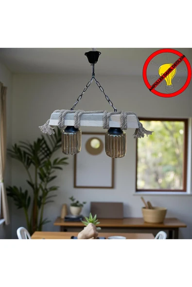 Dekoratif Ahşap Halatlı Avize ürün görseli