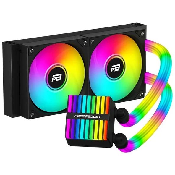 POWERBOOST 240MM LEGEND 240B PB-LCS-YS240-B ARGB AM5-1851P SIVI SOĞUTMALI İŞLEMCİ FANI ürün görseli