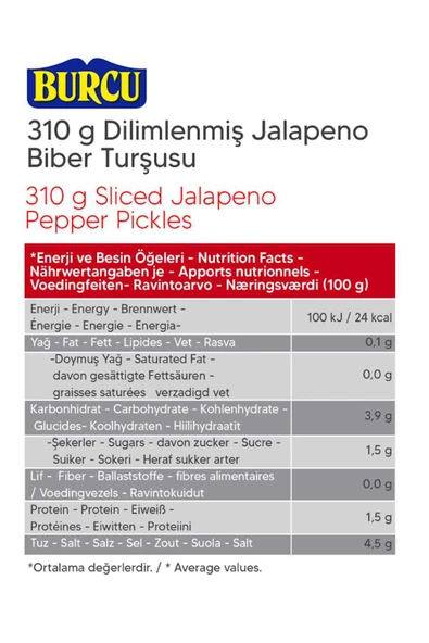 Burcu Dilimlenmiş Jalapeno Biber Turşusu 320 gr - Resim 2