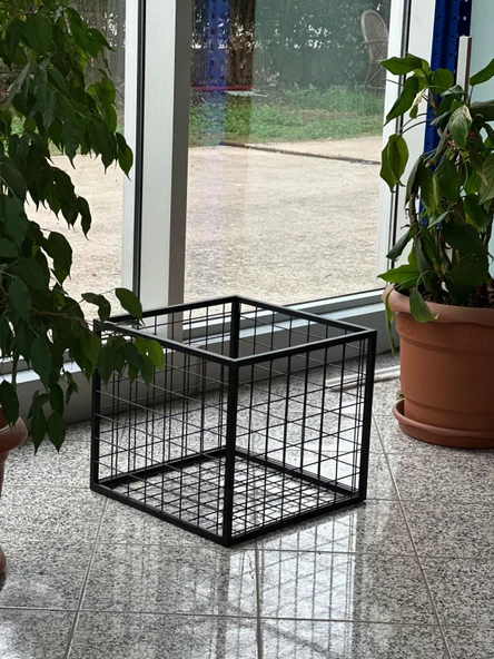 Metal Tel Kasa Sepet  - Depolama Kasası,  Sele Sepet  Siyah 45x45 cm H:20 cm ürün görseli