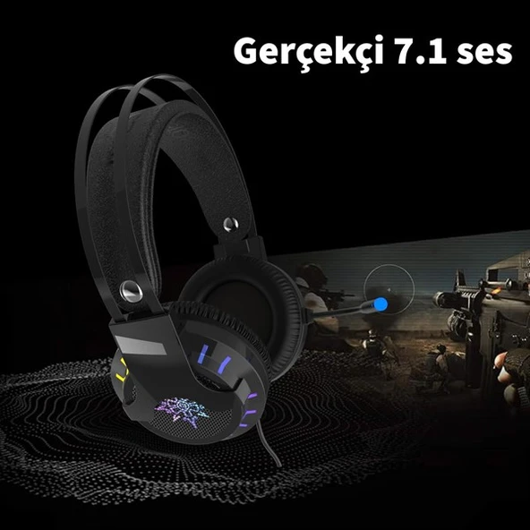 INCA 7.1 USB RGB Siyah Gaming Kulaklık IGK-X10 - Resim 4