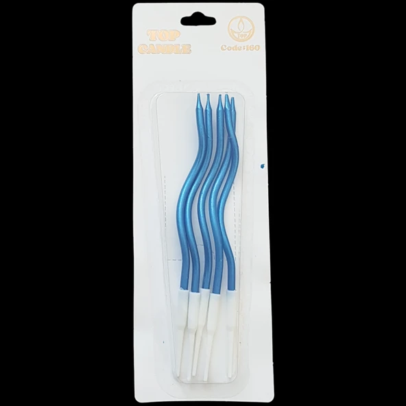 Mavi Burgu Pasta Mum 12 cm * 5 Adet ürün görseli 1