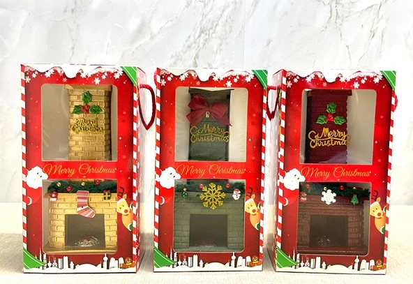 Noel Temalı Polyester Şömine Tütsülük - Resim 2