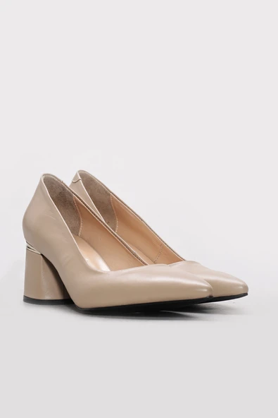 Hakiki Deri  Kadın Kısa Topuklu Ayakkabı 215ZA2764 - Resim 9