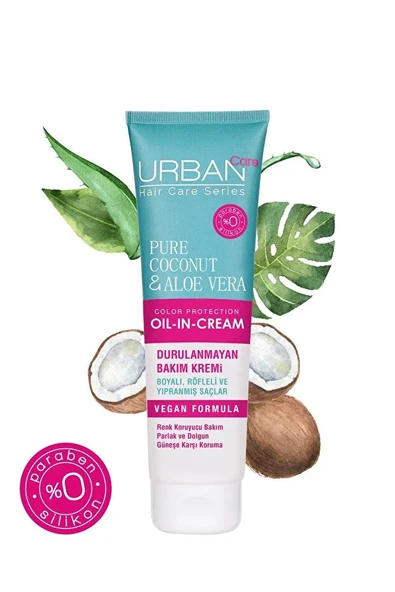 Urban Care Pure Coconut&aloe Vera Boyalı Saçlar Renk Koruyucu Durulanmayan Saç Kremi-150ml-vegan - Resim 3