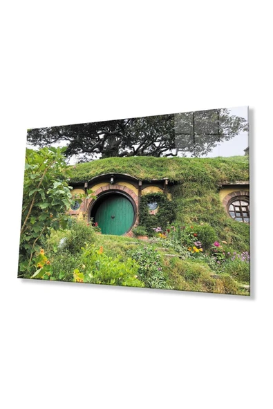 Hobit Evleri Cam Tablo 4mm Dayanıklı Temperli Cam Hobit Houses Glass Table 4mm Durable Tempered Gla - Resim 2