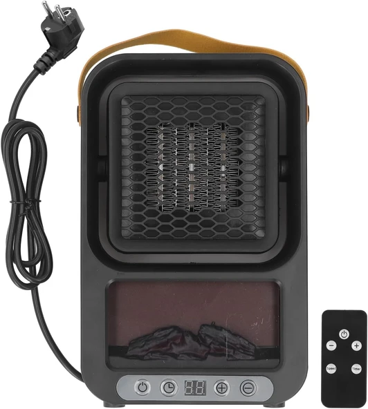 Generic Kapalı Kullanım Için Sessiz Masa Isıtıcı Enerji Tasarrufu Taşınabilir Elektrikli Isıtıcı Fan Uzaktan Kumanda (AB fiş 220v) - Resim 2