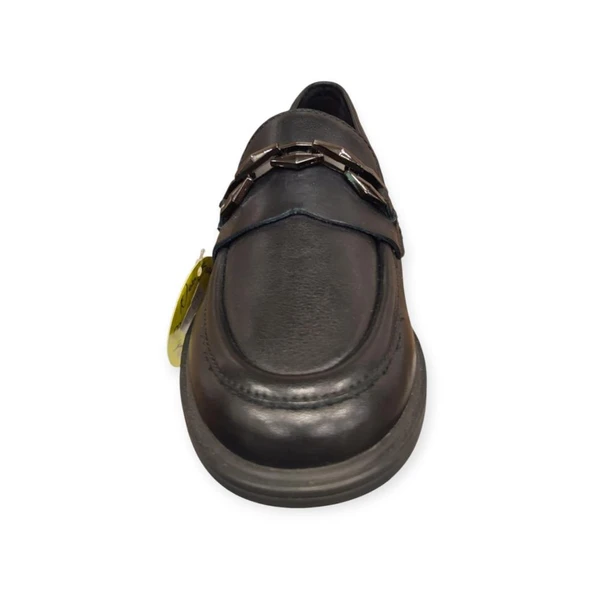 MAMMAMİA D25KA-3800 KISA TOPUK KADIN LOAFER DERİ AYAKKABI - Resim 4