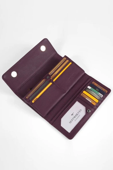 Alya Hakiki Deri Gold Detaylı Kadın Kartlık ve Cüzdan - Resim 4