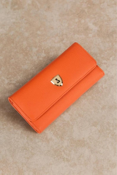 Alya Hakiki Deri Gold Detaylı Kadın Kartlık ve Cüzdan - Resim 2