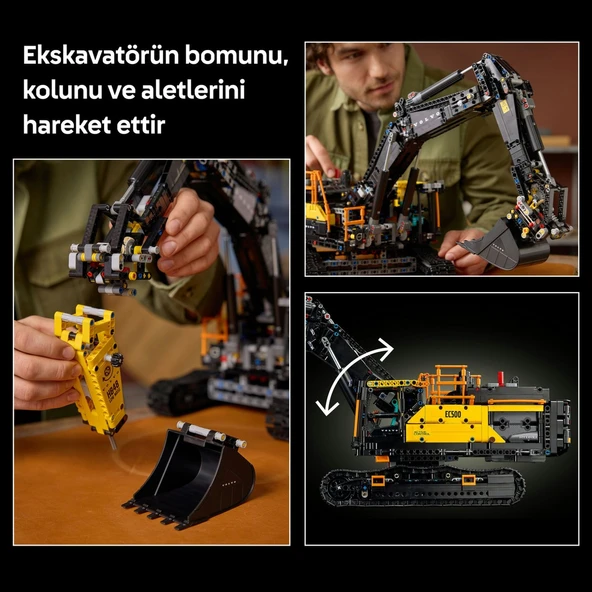 ® Technic Volvo EC500 Hybrid Ekskavatör 42215 – Yetişkinler Için Motorlu ve Fonksiyonel Inşaat Aracı Model Yapım Seti (2359P) - Resim 8