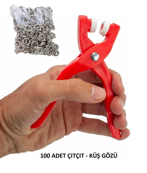 Yuvarlak Halkalı Kuş Gözü Pensesi 9.5 Mm - Bebek Elbise Çıtçıt Montaj Seti 100Lü - Resim 2