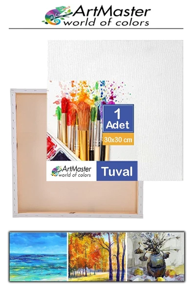 Kare Tuval 30x30 Astarlı Mini Resim Tuvali 1 Adet Tuvali 30*30 Tual Akrilik Boya Yağlı Boya İçin İdealdir ürün görseli
