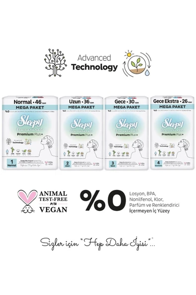 Sleepy 12 AL 10 ÖDE 30'lu Bio Natural Hijyenik Ped Gece ve ROSIE oda kokusu - Resim 3