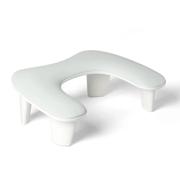Oval U Tipi Ergonomik Manikür Sehpası Gri Manikür Kol Desteği U1G - Resim 3