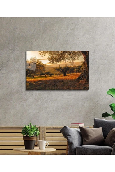 Son Bahar Cam Tablo 4mm Dayanıklı Cam Tablo Temperli Cam, Autumn Glass Painting Glass Wall Art - Resim 2