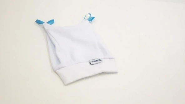 Sema Baby Yenidoğan Kurdelalı Bebek Şapka - Beyaz ürün görseli