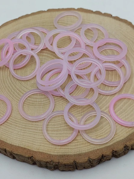 Akik Taşı İnce Boy Yüzük – Pembe Alacalı –  3mm Kalınlık  (59974) - Resim 2